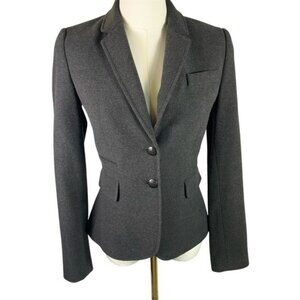 Cremieux Gray Wool Blend Blazer Jacket Women's 0 Business Career Tailored Fitted